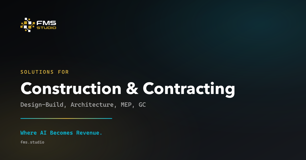 Fms Construction Construction & Contracting: Lead, Project & Billing Systems - FMS Studio